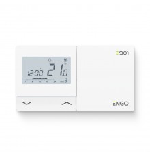 Термостат комнатный ENGO беспроводной, программ. реле NO в комплекте, 2хАА, белый
