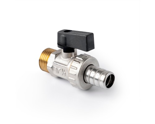 Кран шаровой дренажный с патрубком для шланга Н 1/2 ручка рычаг