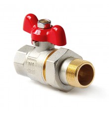 Кран шаровой полнопроходной со сгоном НВ 1 ручка бабочка