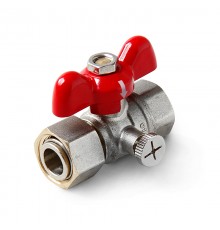 Кран шаровой для подключения манометра ВВ 1/2 ручка бабочка