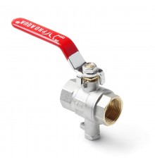 Кран шаровой полнопроходной для подключения датчика температуры ВВ 1/2 ручка рычаг