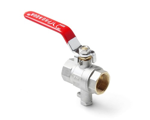 Кран шаровой полнопроходной для подключения датчика температуры ВВ 1/2 ручка рычаг