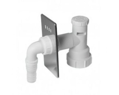 Адаптер для подключения слива быт. техники с вент. клапаном и хром. решеткой, выход 32 мм