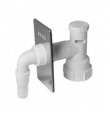 Адаптер для подключения слива быт. техники с вент. клапаном и хром. решеткой, выход 40 мм