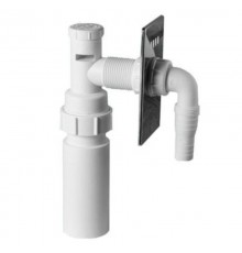 Адаптер для слива бытовой техники с вентиляционным клапаном и декоративной хромированной решёткой; в