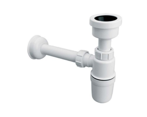 Сифон бутылочный (32ммх40мм) для писсуаров с приёмной воронкой (D44-53мм), отводной трубой (L215мм,