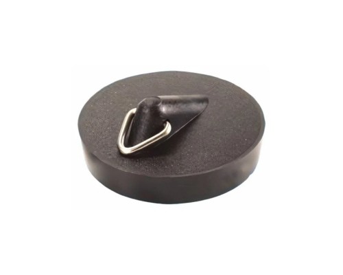 Пробка полимерная с треугольным держателем под цепочку и сливную решётку D60мм; цвет-чёрный