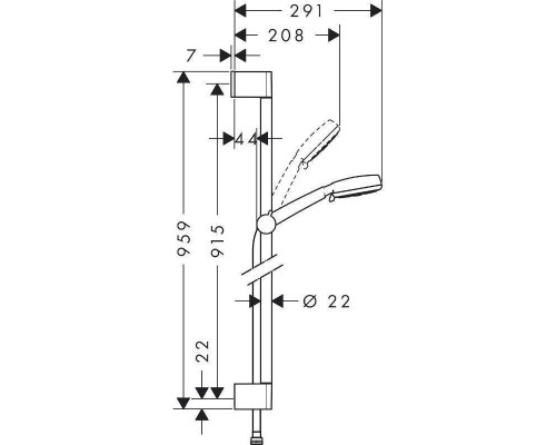 Душевой гарнитур HansGrohe HG Crometta 100 Multi 90 см белый/хром
