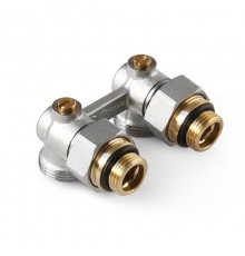 Узел нижнего подключения для 2-х труб. систем (с ниппелем) угловой 1/2