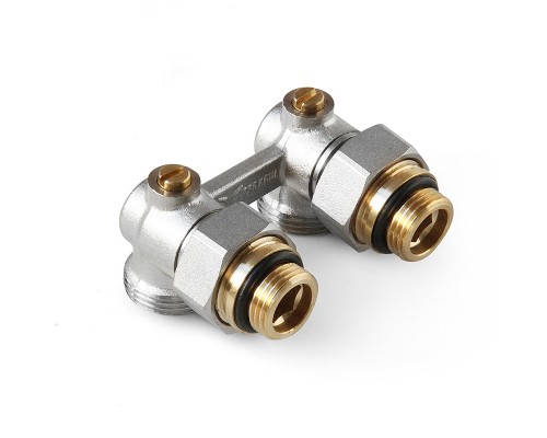 Узел нижнего подключения для 2-х труб. систем (с ниппелем) угловой 1/2