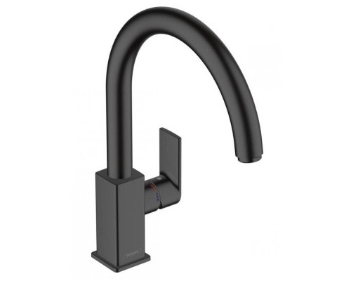 Кухонный смеситель HansGrohe 260 HG Vernis Shape однорычажный с поворотным изливом матовый черный Кухонный смеситель HansGrohe 260 HG Vernis Shape однорычажный с поворотным изливом матовый черный