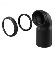 Труба фановая L=205 мм под углом 90, вход 90 мм, выход 110 мм