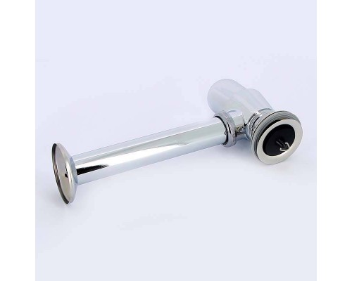 Сифон бутылочный с горизонтальным отводом и пробкой хромированный VIEGA