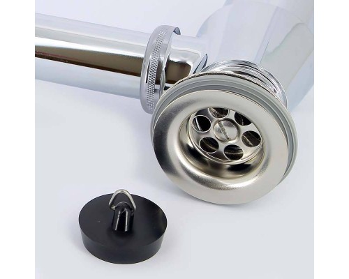 Сифон бутылочный с горизонтальным отводом и пробкой хромированный VIEGA