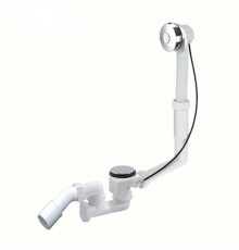 Сифон для ванн/поддонов с выпуском и переливом (жёсткий перелив L515-700ммxD34мм нажимное управление