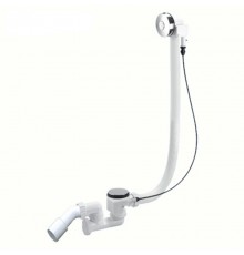 Сифон для ванн/поддонов с выпуском и переливом (L1000ммxD34мм нажимное управление, D70мм нержавейка