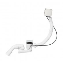 Сифон для ванн/поддонов с выпуском и переливом (L330-700ммхD34мм поворотное управление, D70мм нержав