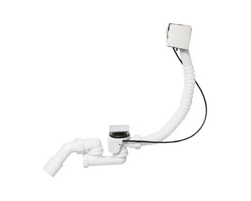 Сифон для ванн/поддонов с выпуском и переливом (L330-700ммхD34мм поворотное управление, D70мм нержав