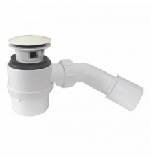 Сифон бутылочный для ванн/поддонов с выпуском и внутренним переливом (H92мм; латунь выпуск/пробка ти