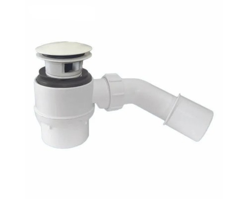 Сифон бутылочный для ванн/поддонов с выпуском и внутренним переливом (H92мм; латунь выпуск/пробка ти