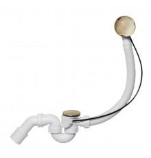 Сифон для ванн/поддонов с выпуском и переливом ( 1 1/2х40мм, L505ммxD34мм поворотное управление лат