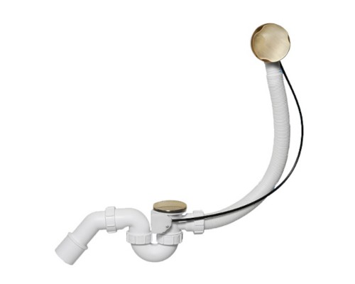 Сифон для ванн/поддонов с выпуском и переливом ( 1 1/2х40мм, L505ммxD34мм поворотное управление лат