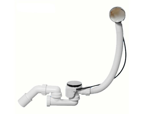 Сифон для ванн/поддонов с выпуском, ревизией и переливом ( 1 1/2х40мм, L571ммxD34мм поворотное упра