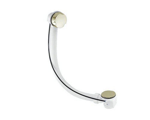 Слив-перелив для ванн/поддонов (L510ммxD34мм поворотное управление латунь, D70мм/50мм нержавейка сли