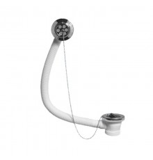 Слив-перелив для тонкостенных ванн/поддонов (L457ммхD25мм, D70мм нержавейка сливная и пластик перели