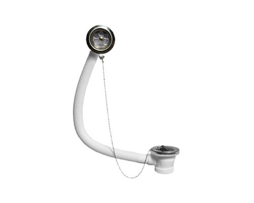 Слив-перелив для ванн/поддонов (L457ммхD25мм, D70мм нержавейка сливная решётка, пробка, цепочка); вы