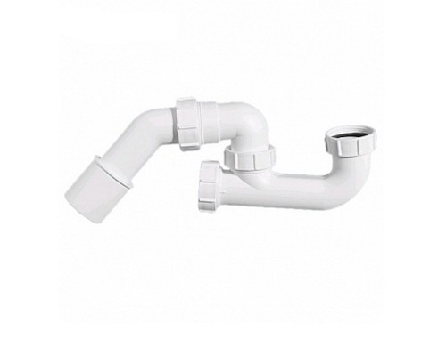 Сифон трубный Р/S-образный поворотный без выпуска ( 1 1/2х40мм, H75мм) с ревизией; выход Дн=40/50мм