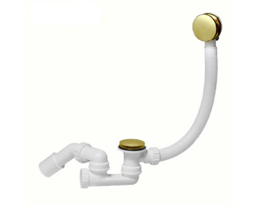 Сифон неразборный для ванн/поддонов с выпуском и переливом (L520ммхD34мм, D70мм нержавейка сливная р