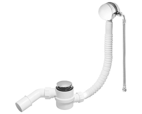 Сифон бутылочный для ванн/поддонов с наполнением через перелив, выпуском ( 1 1/2х40мм, L330-700ммхD