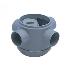 Трап (H130мм) без сливной решётки; 3 входа и 1 выход Ду=50мм под клеевое соединение