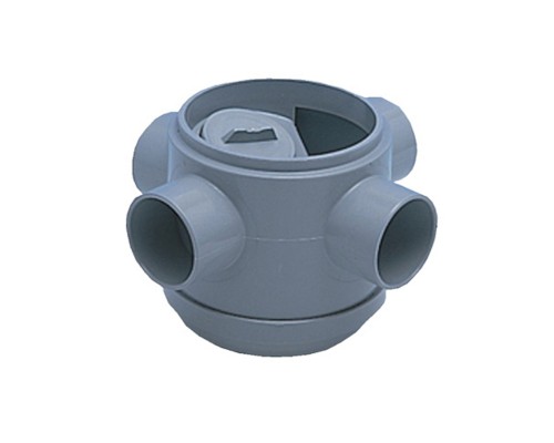 Трап (H130мм) без сливной решётки; 3 входа и 1 выход Ду=50мм под клеевое соединение