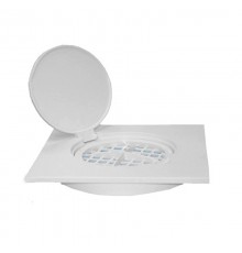 Насадка сливная (L200ммх200мм, пластик) с декоративной заглушкой и решёткой; цвет-белый. Для изделия