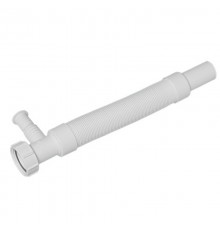 Труба гофрированная раздвижная (L300-500мм, D40мм) с адаптером для слива бытовой техники; вход 1 1/4