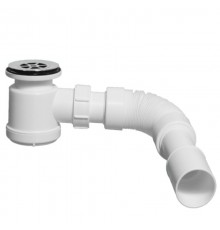 Сифон бутылочный для поддона с выпуском (H92мм; латунь выпуск/сливная решётка D70,h35мм/D45мм) и отв