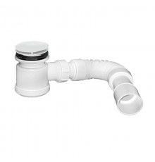 Сифон бутылочный для поддона с выпуском (H92мм; выпуск/нержавейка грибок D85мм,h33мм/D85мм) и отво