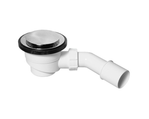 Сифон бутылочный для поддона с выпуском (H82мм; латунь выпуск/пробка тип-кнопка D110,h35мм/D85мм);