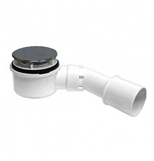 Сифон бутылочный для поддона с выпуском (H50мм; выпуск/нержавейка грибок D85мм,h18мм/D80мм); выход