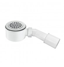 Сифон бутылочный для поддона с выпуском (H70мм; латунь выпуск/сливная решётка-дизайн Радиальный D1