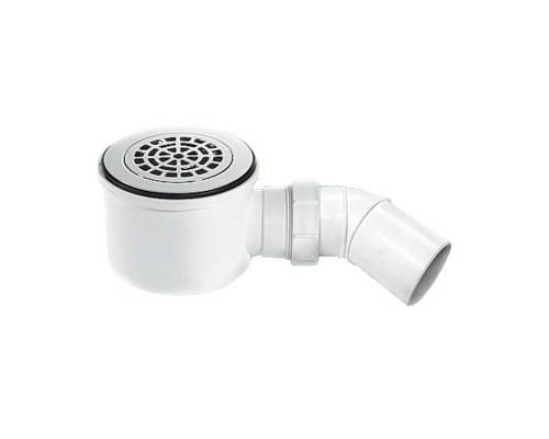 Сифон бутылочный для поддона с выпуском (H85мм; латунь выпуск/сливная решётка-дизайн Радиальный D1