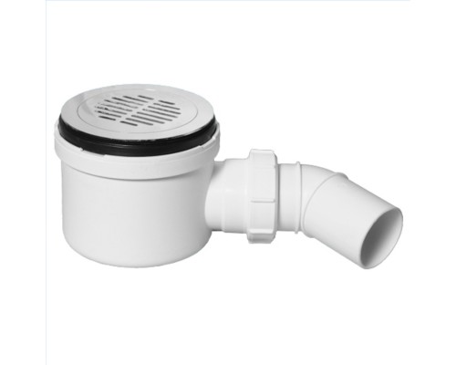 Сифон бутылочный для поддона с выпуском (H85мм; латунь выпуск/сливная решётка-дизайн Параллельный