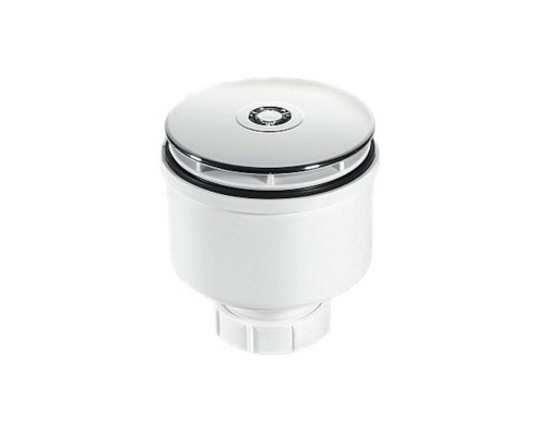 Сифон бутылочный для поддона с выпуском (H105мм; выпуск/грибок-дизайн Мерседес D110,h40мм/D113мм )