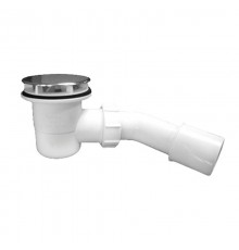 Сифон бутылочный для поддона с выпуском (H82мм; выпуск/нержавейка грибок D80мм,h32мм/D85мм); выход