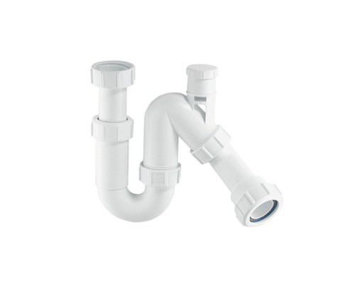 Сифон трубный Р/S-образный без выпуска ( 1 1/2х40мм) с вентиляционным клапаном и универсальной отво