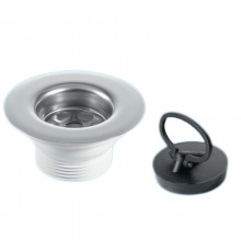 Выпуск (H37мм, D85мм нержавейка сливная решётка) с пробкой; выход 1 1/2«папа»