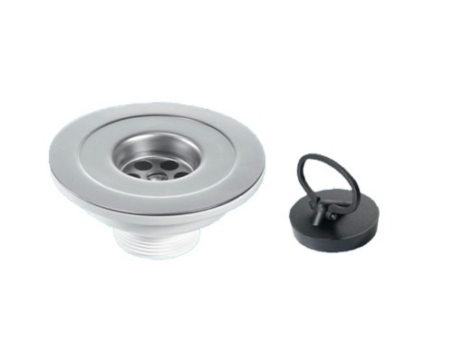 Выпуск (H50мм, D114мм нержавейка сливная решётка) с пробкой; выход 1 1/2«папа»