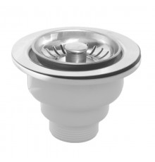 Выпуск (H77мм, D113мм полированная нержавейка сливная решётка) со съёмной фильтрующей решёткой-пробк